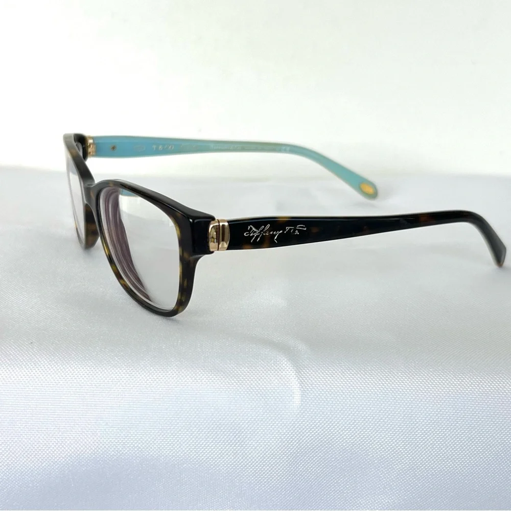 TIFFANY & CO TF 2084 8015 Cat Eye Brown Tortoise on Blue Prescription Eyeglasses